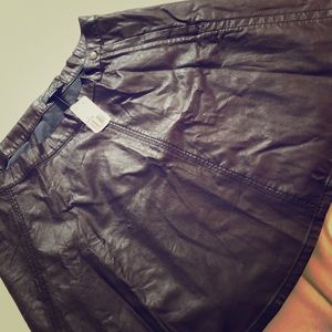 Brown Leather Skirt